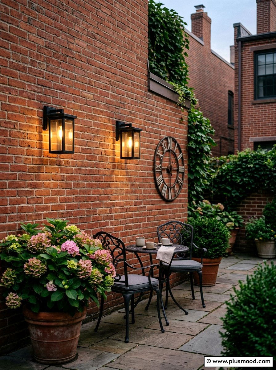 Solar wall sconces for brick - 25 small backyard ideas with solar lights