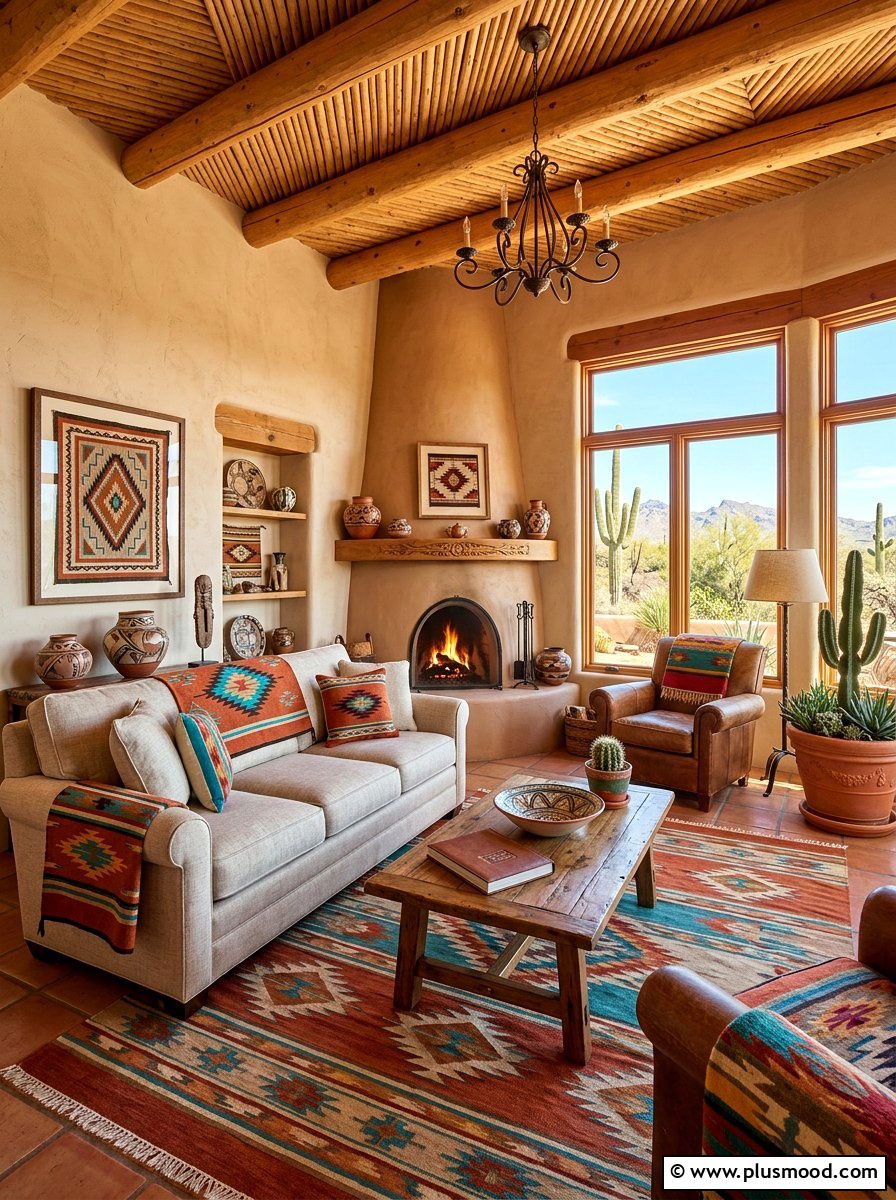Southwestern Style Living Room - 25 summer sofa styling ideas