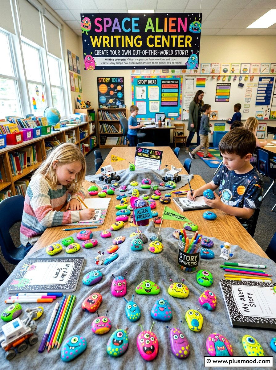 Space alien rocks - 25 painted rock ideas for school projects