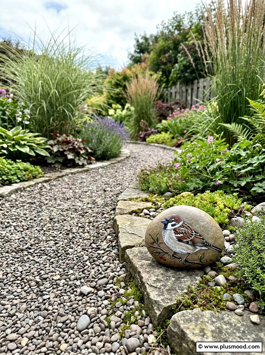 Sparrow Painted Rock - 25 painted rock ideas with birds
