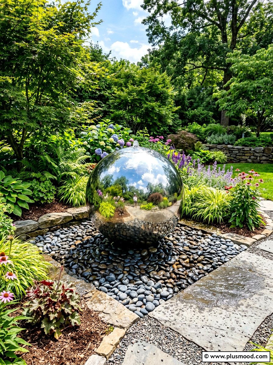 Sphere Water Fountain - 25 summer fountain ideas for backyard