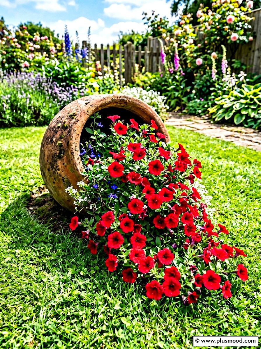 Spilled flower pot garden - 25 summer spill planter ideas