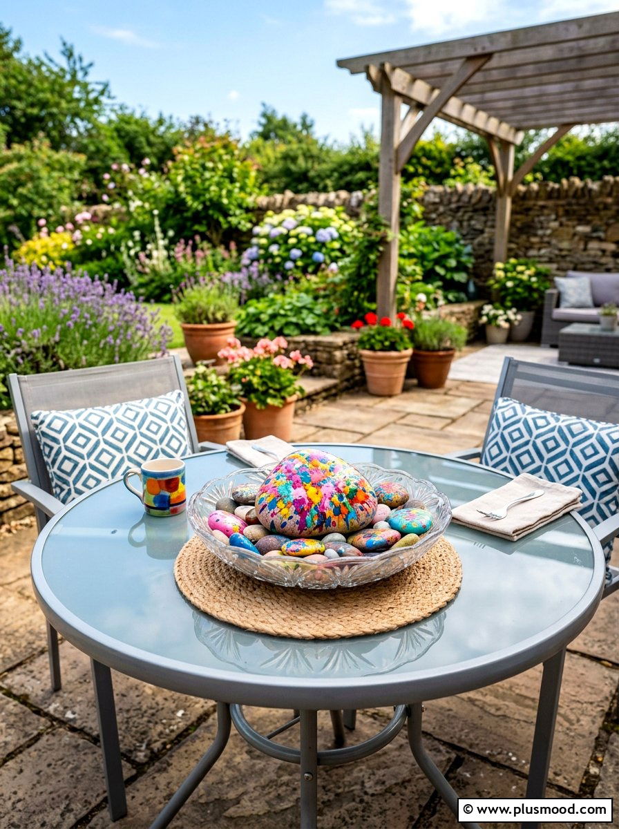 Splatter paint rocks - 25 painted rock ideas for outdoor decor