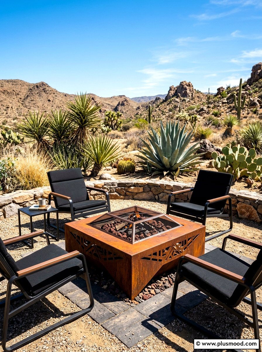 Square Metal Fire Pit - 25 summer patio fire pit ideas