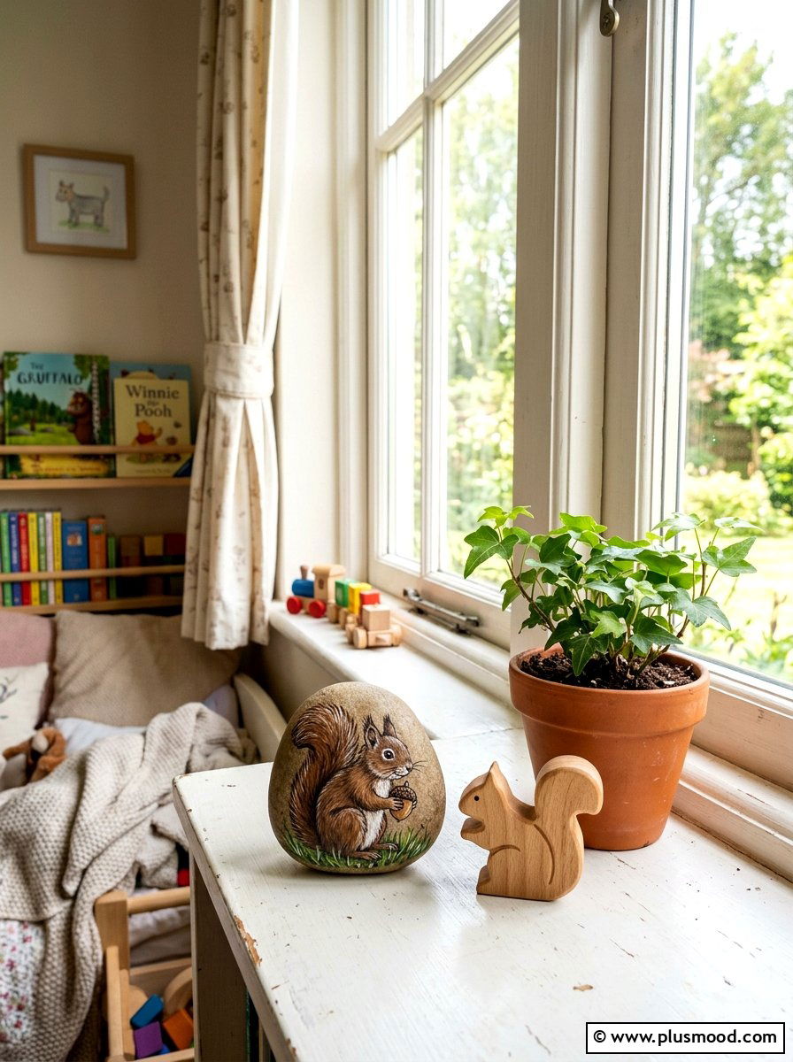 Squirrel Painted Rock - 25 painted rock ideas for fall decor