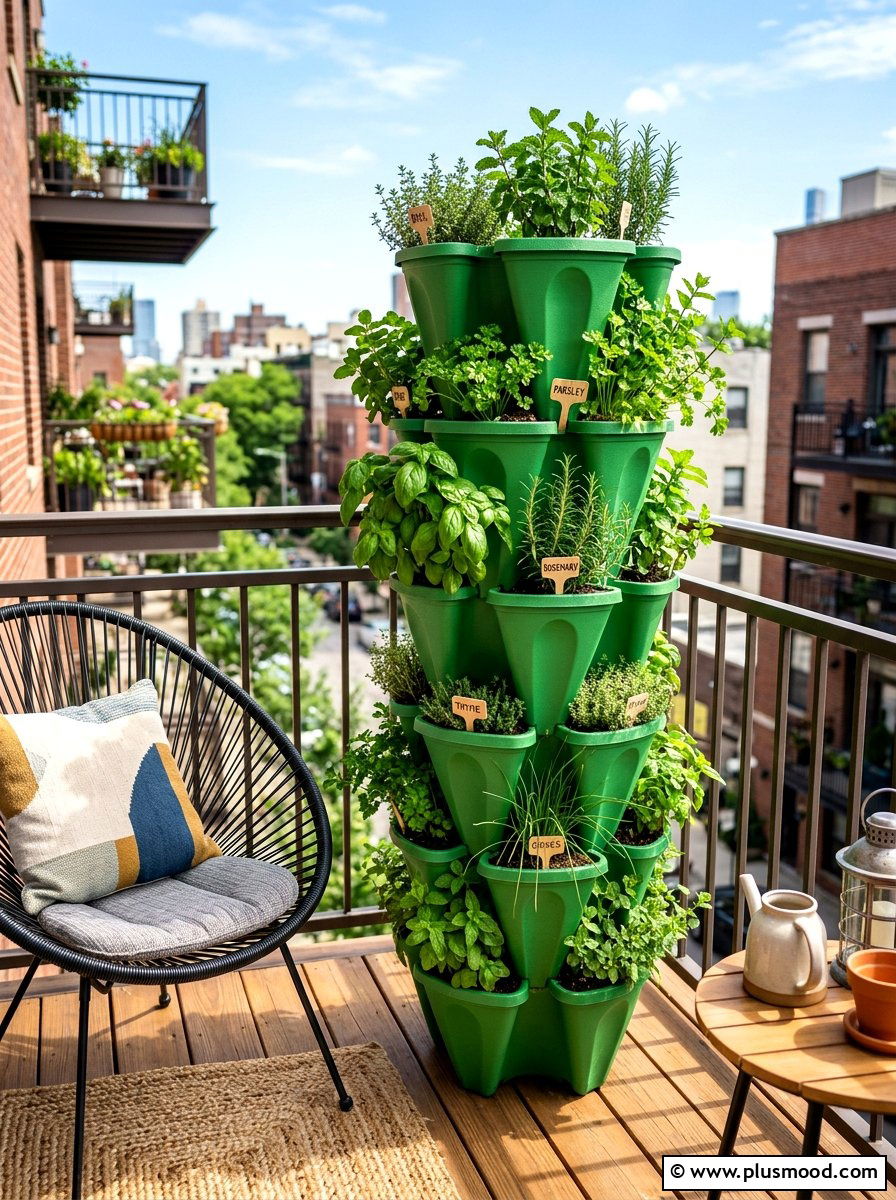Stackable Herb Planter Tower - 25 summer herb planter ideas