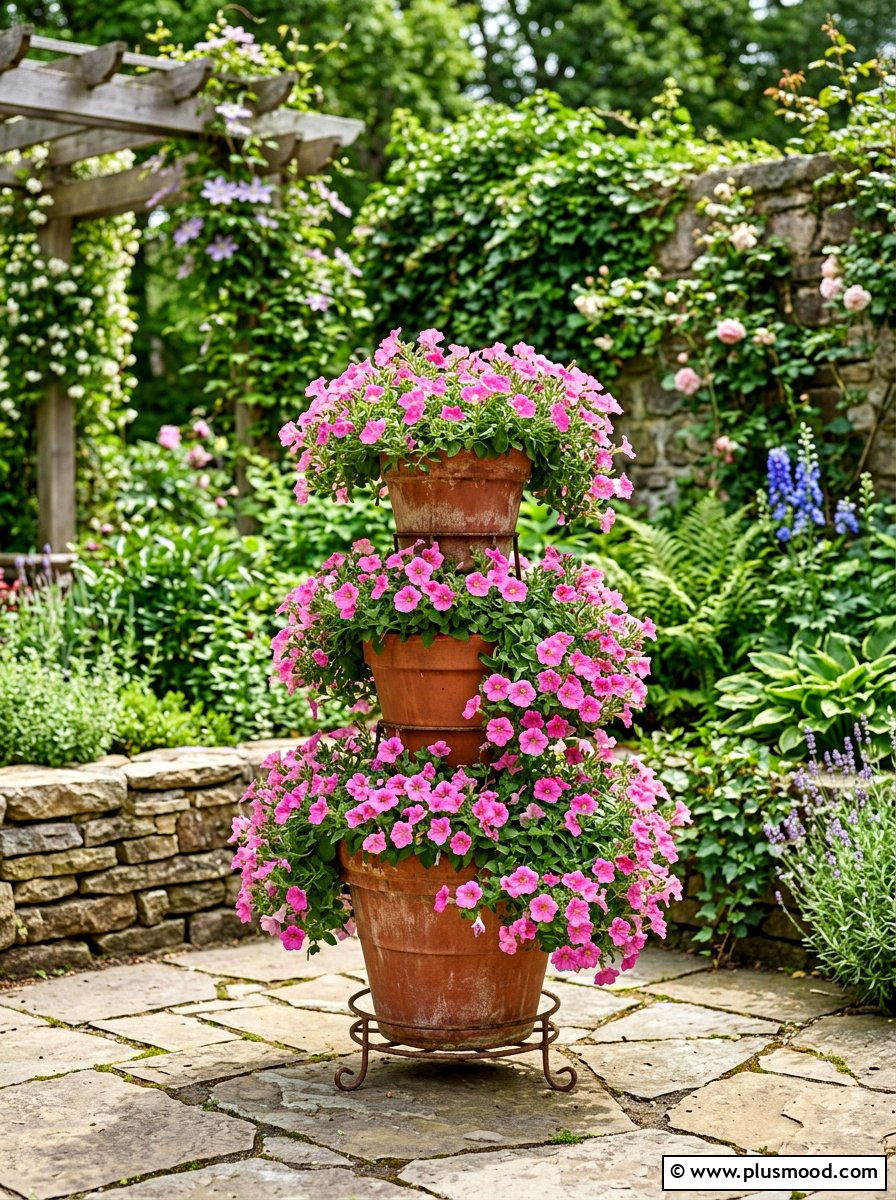 Stacked Planter Tower - 25 Outdoor Garden Decor Ideas