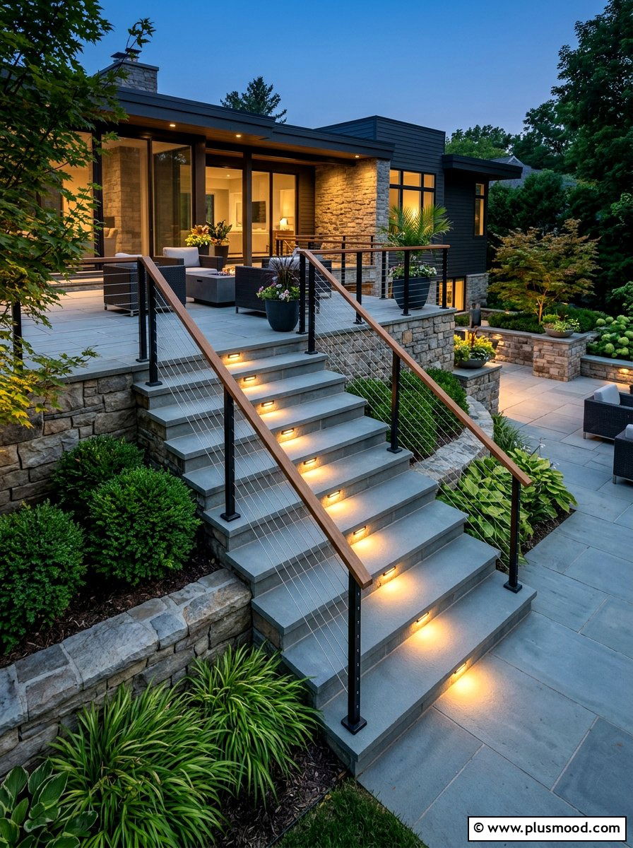 Stairway Step Lighting - 25 summer patio lighting ideas