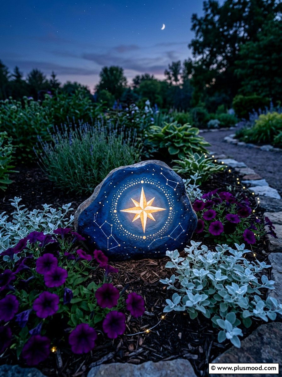 Star Painted Rock - 25 painted rock ideas for memorial garden