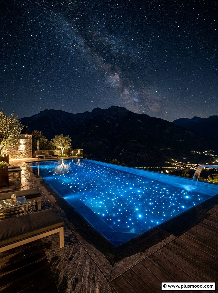 Starry Bottom Pool Light - 25 summer pool lighting ideas