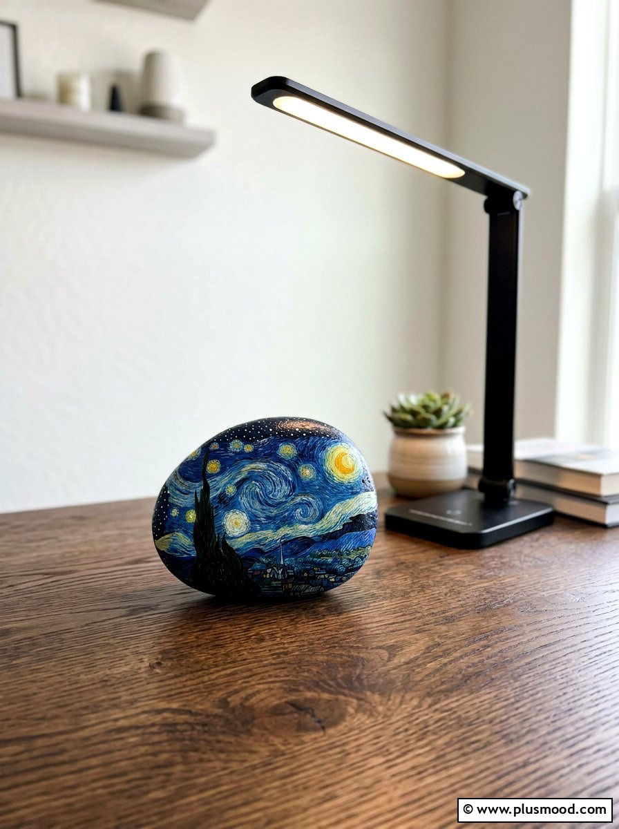 Starry night rock art - 25 painted rock ideas with galaxy design