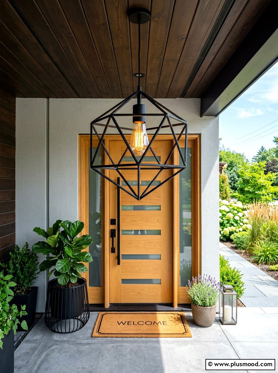 Statement Modern Pendant Light - 25 summer modern front porch ideas