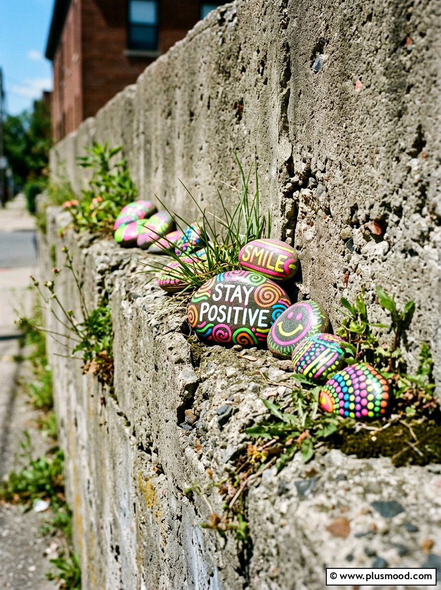 Stay Positive Stones - 25 painted rock ideas with quotes