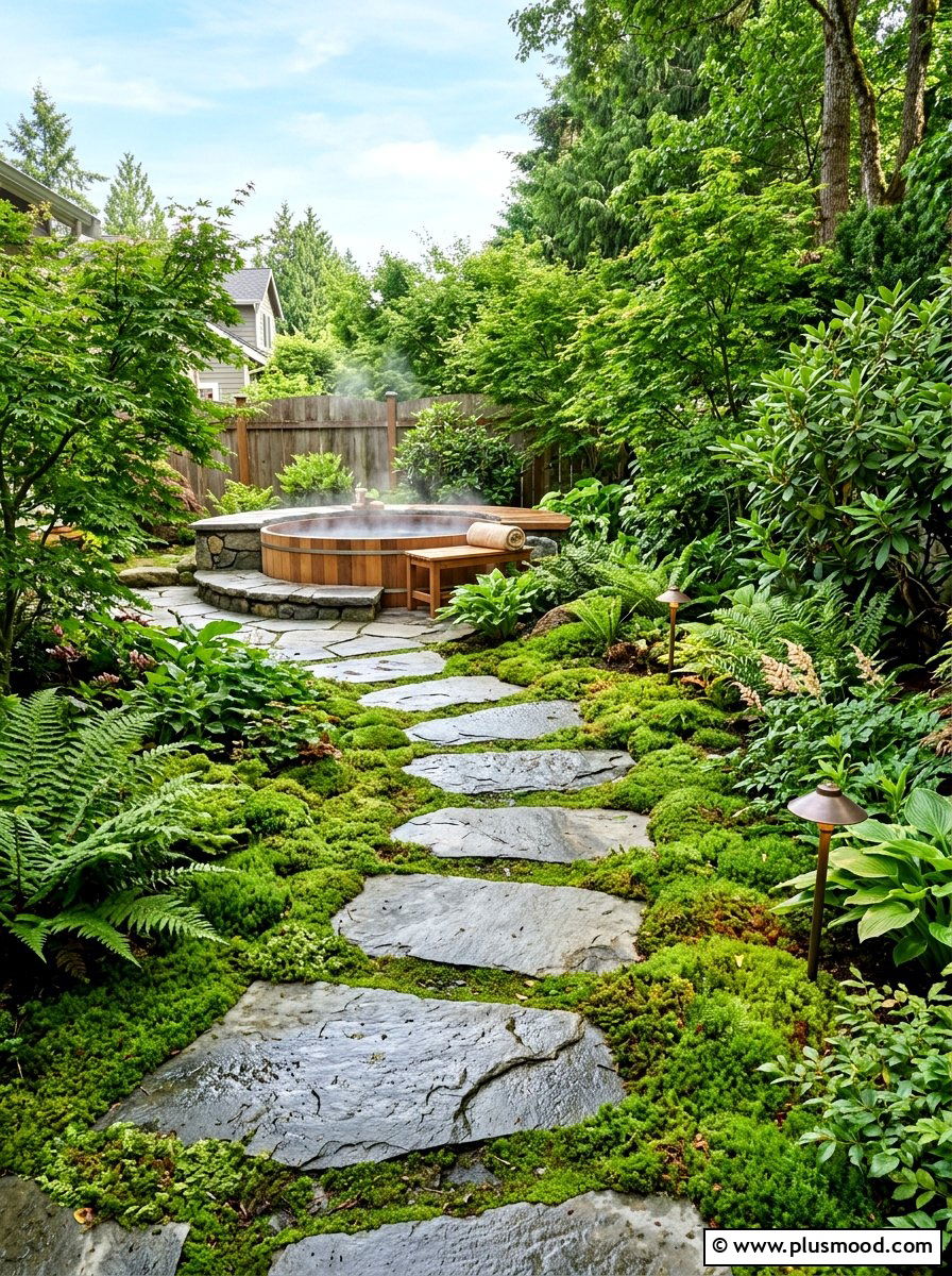 Stepping Stone Pathway - 25 pool landscaping ideas for hot tubs
