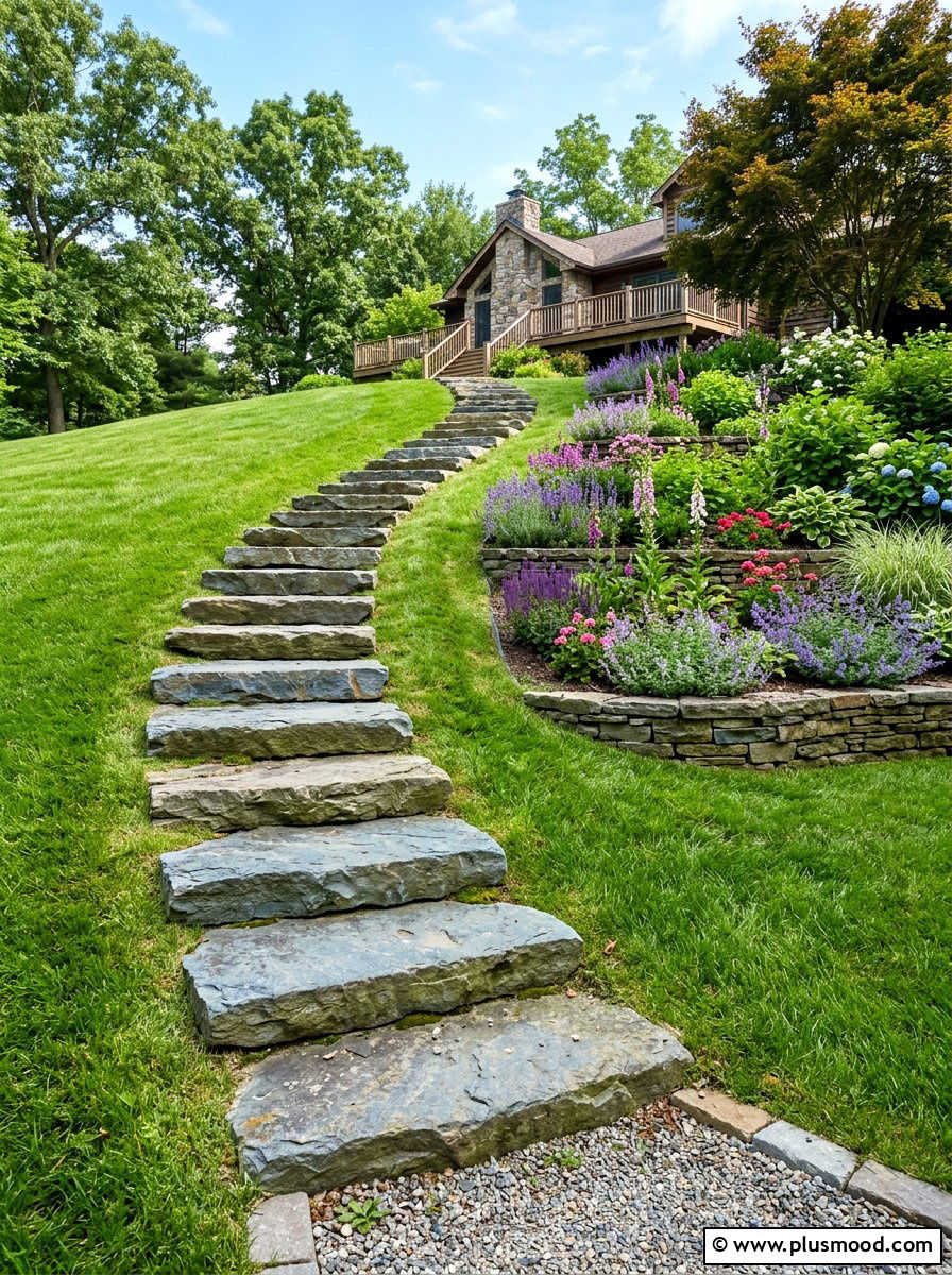 Stepping Stones For Sloped Yard - 25 small backyard ideas with stepping stones