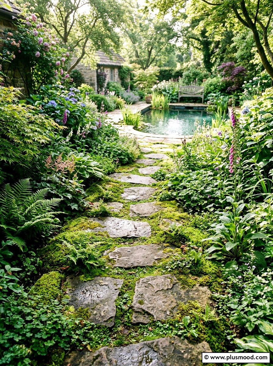 Stepping stone trail - 25 pool landscaping ideas with natural stone