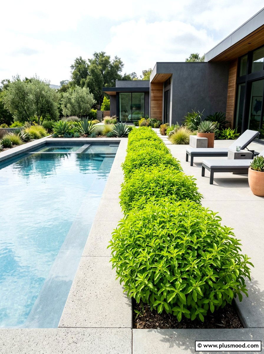 Stevia Plant Pool Bed - 25 pool landscaping ideas with herbs