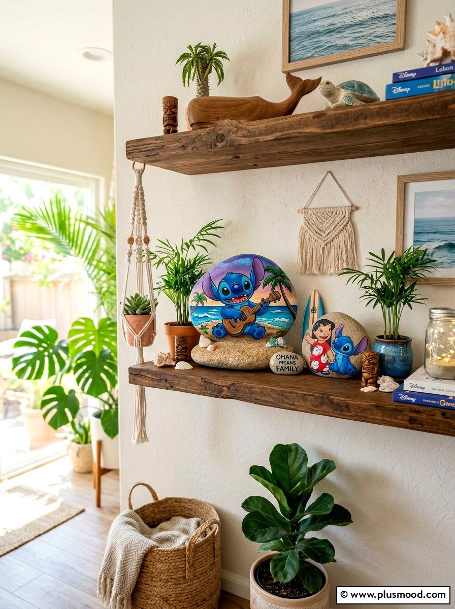 Stitch Rock Art - 25 painted rock ideas with cartoon characters