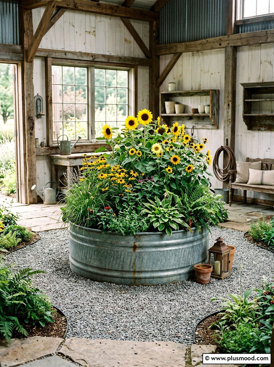Stock Tank Garden - 25 small backyard ideas for renters