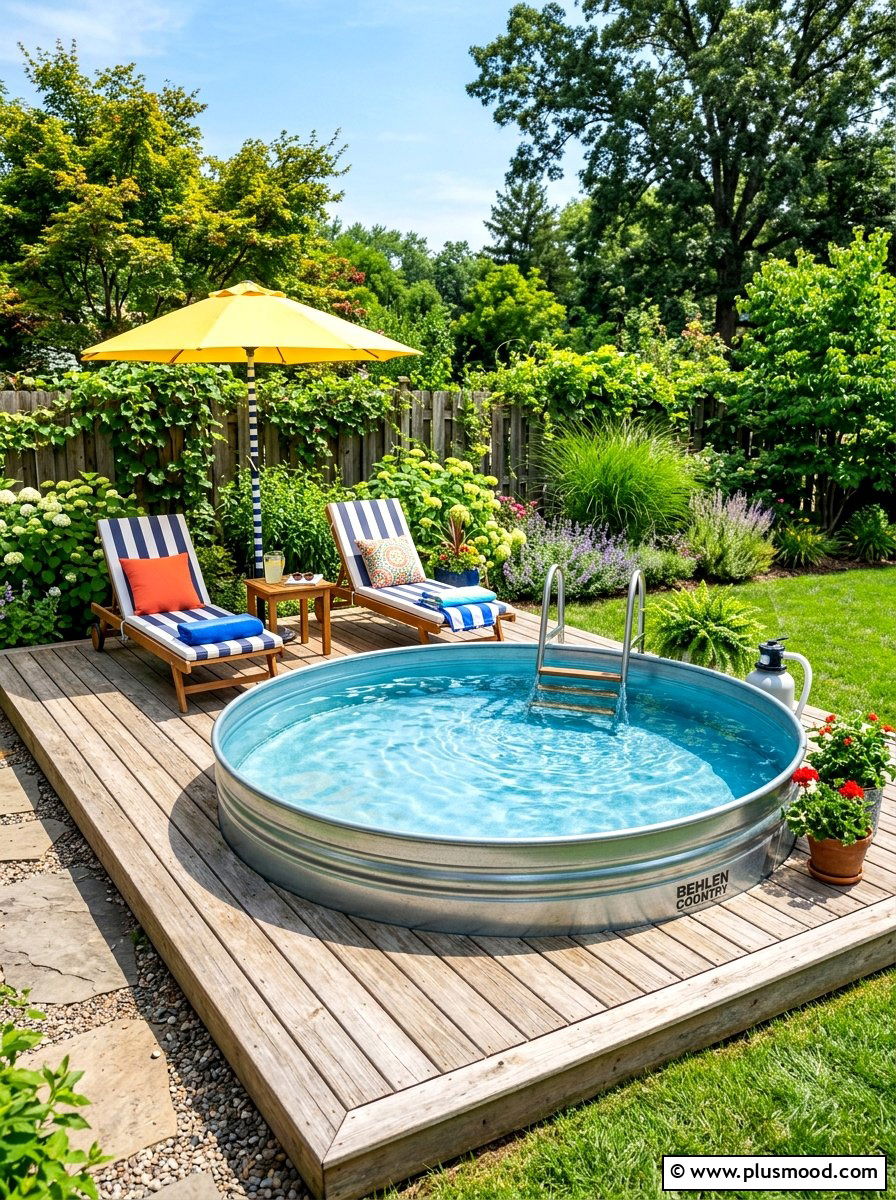 Stock Tank Pool - 25 budget summer patio decor ideas