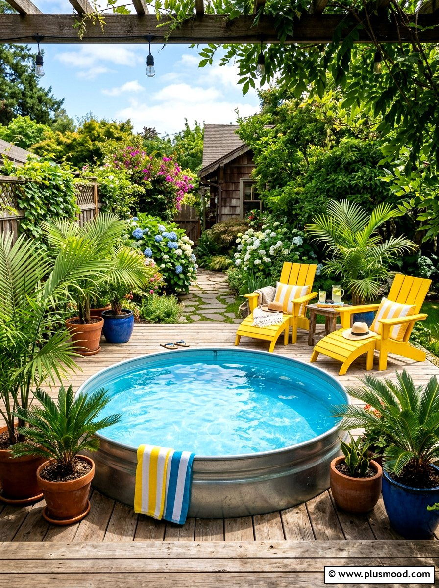 Stock Tank Pool - 25 summer backyard cozy corner ideas