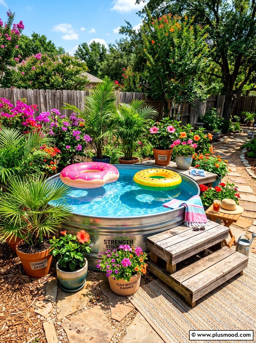 Stock Tank Pool - 25 summer backyard ideas for renters