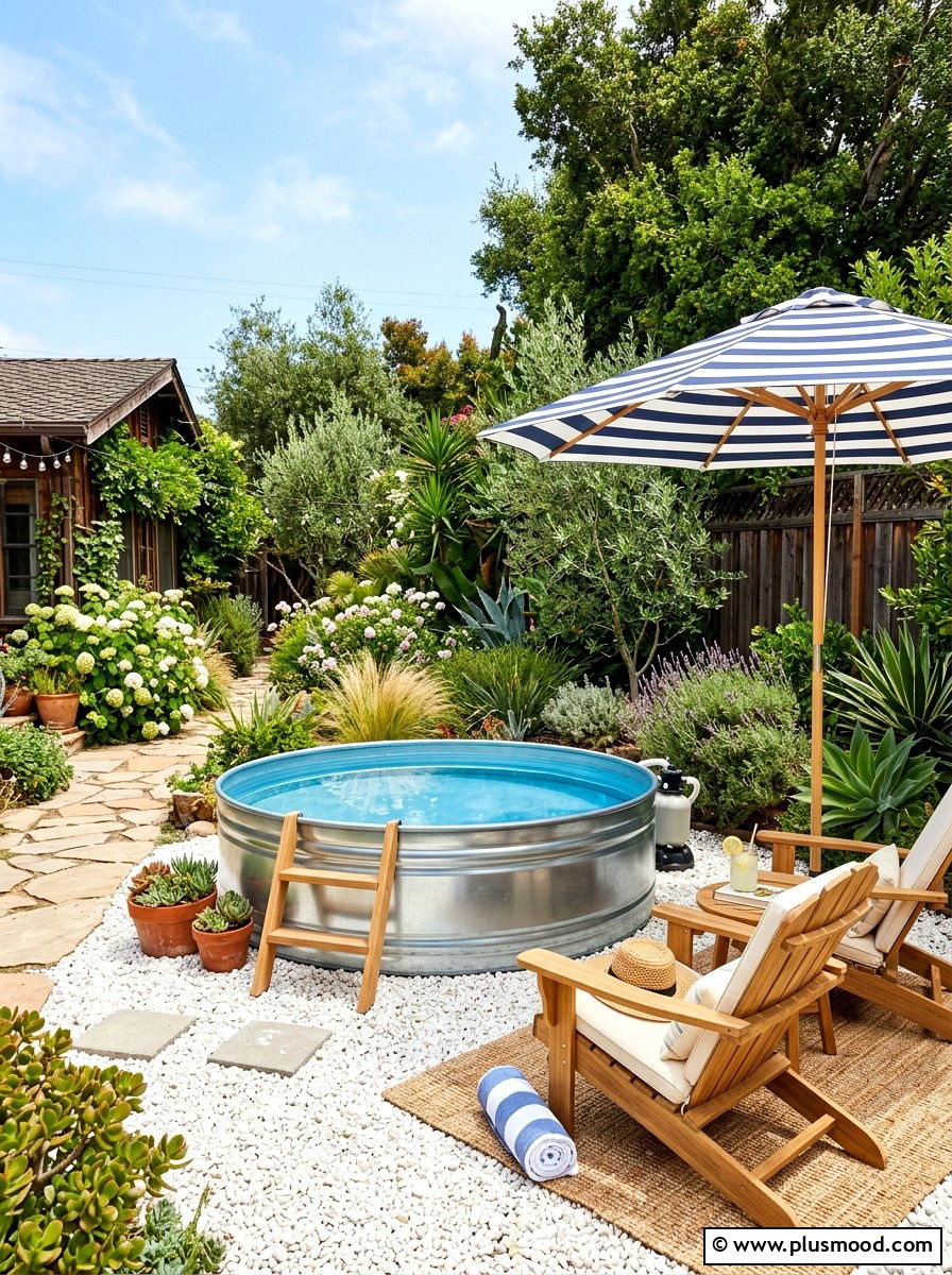 Stock Tank Pool - 25 cheap summer patio ideas