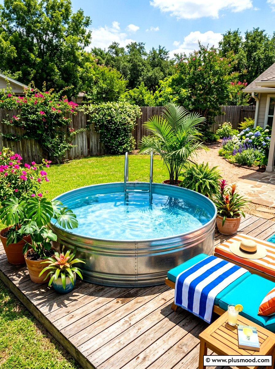 Stock Tank Pool - 25 summer backyard ideas on a budget