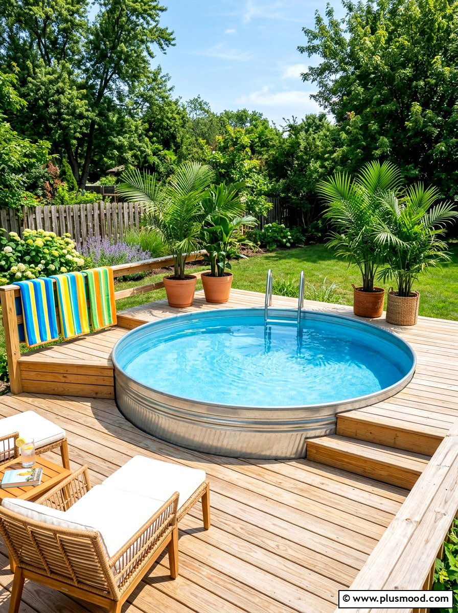 Stock Tank Pool - 25 summer backyard refresh ideas