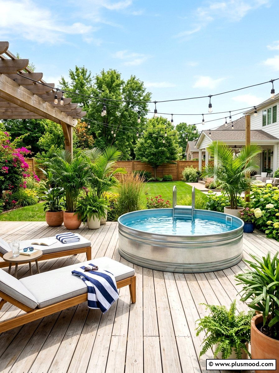 Stock Tank Pool - 25 summer budget landscaping ideas