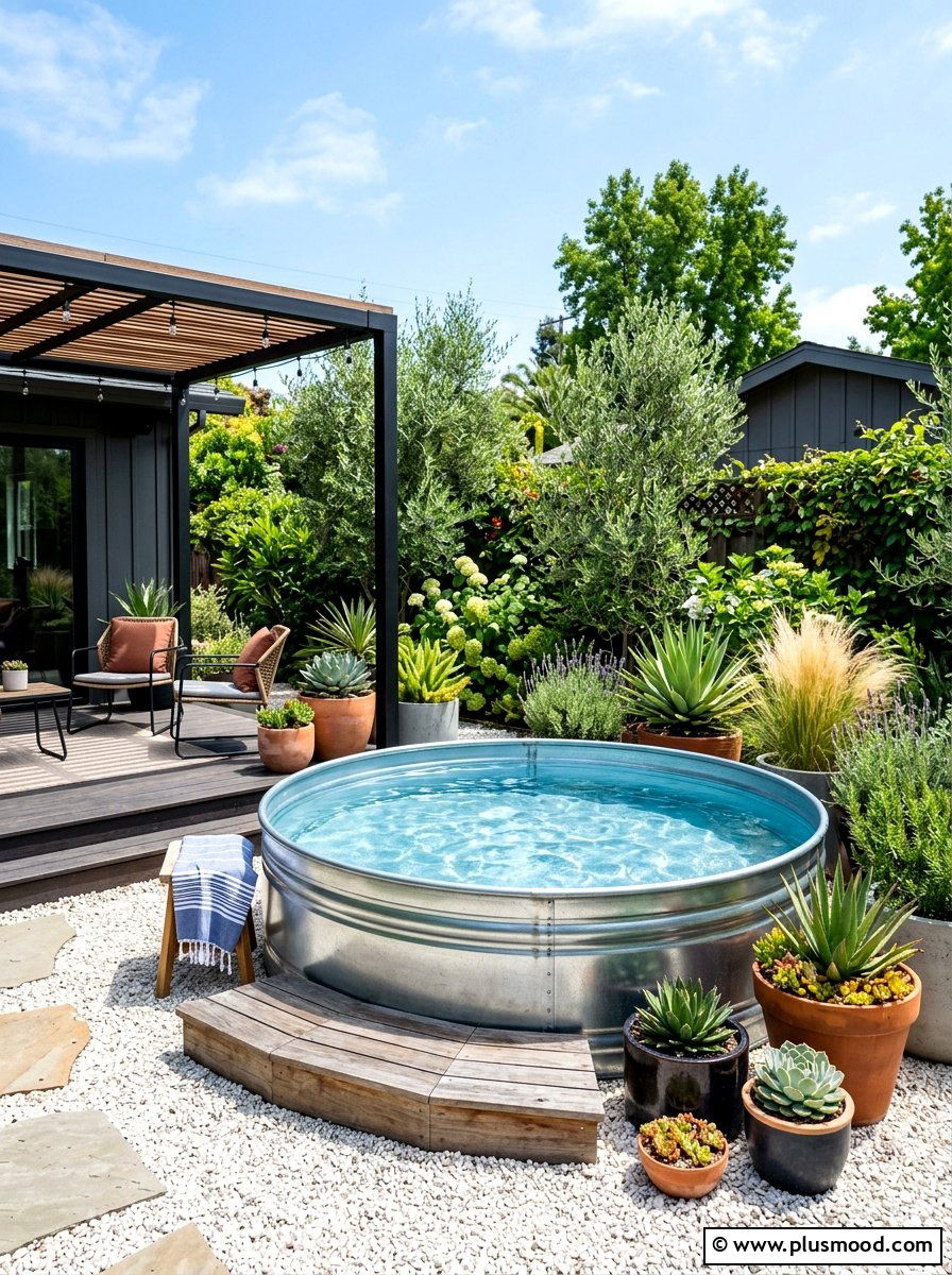 Stock Tank Pool - 25 summer small pool backyard ideas
