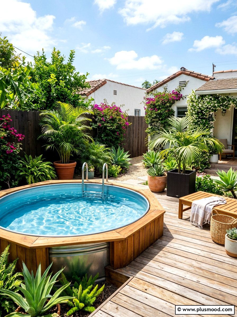 Stock Tank Pool - 25 small backyard ideas for rental homes