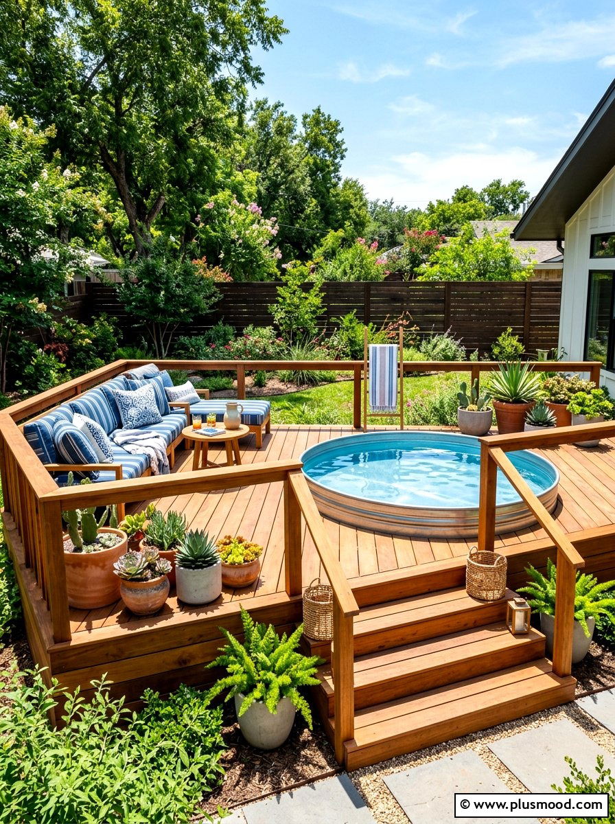 Stock Tank Pool Deck - 25 summer backyard hosting ideas