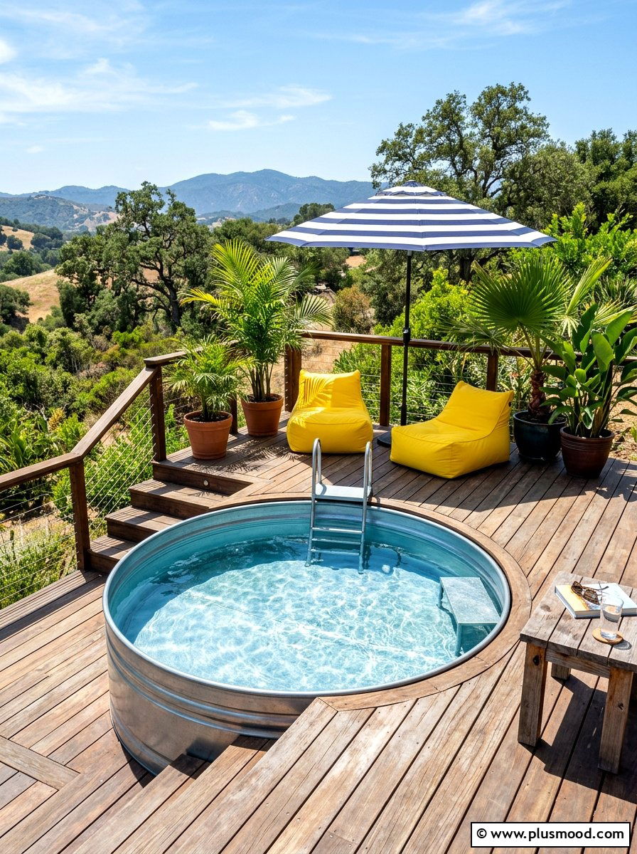 Stock Tank Pool Deck - 25 summer backyard lounge ideas