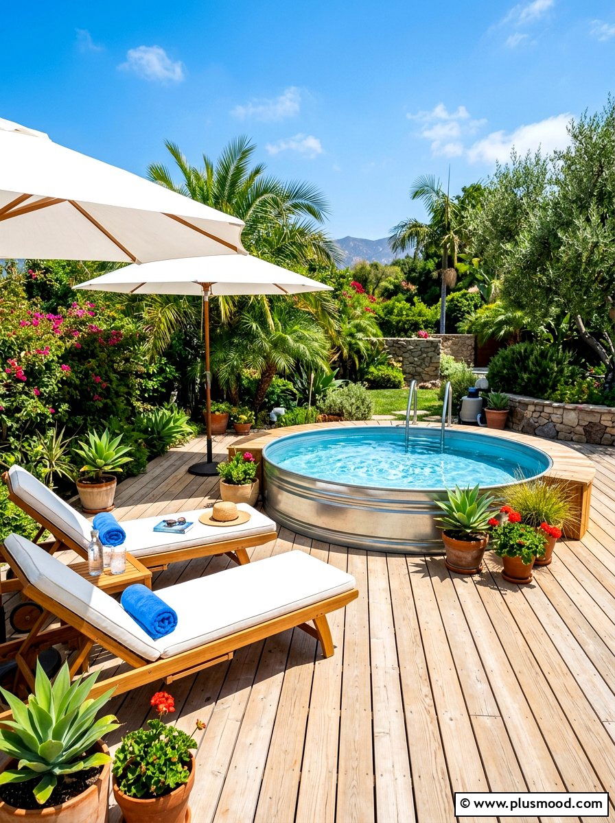 Stock Tank Pool Deck - 25 summer patio party ideas