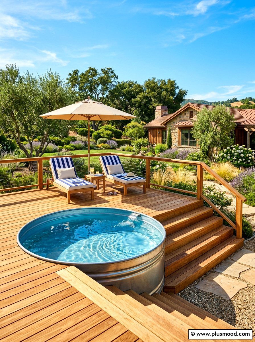 Stock Tank Pool Deck - 25 summer stock tank pool ideas