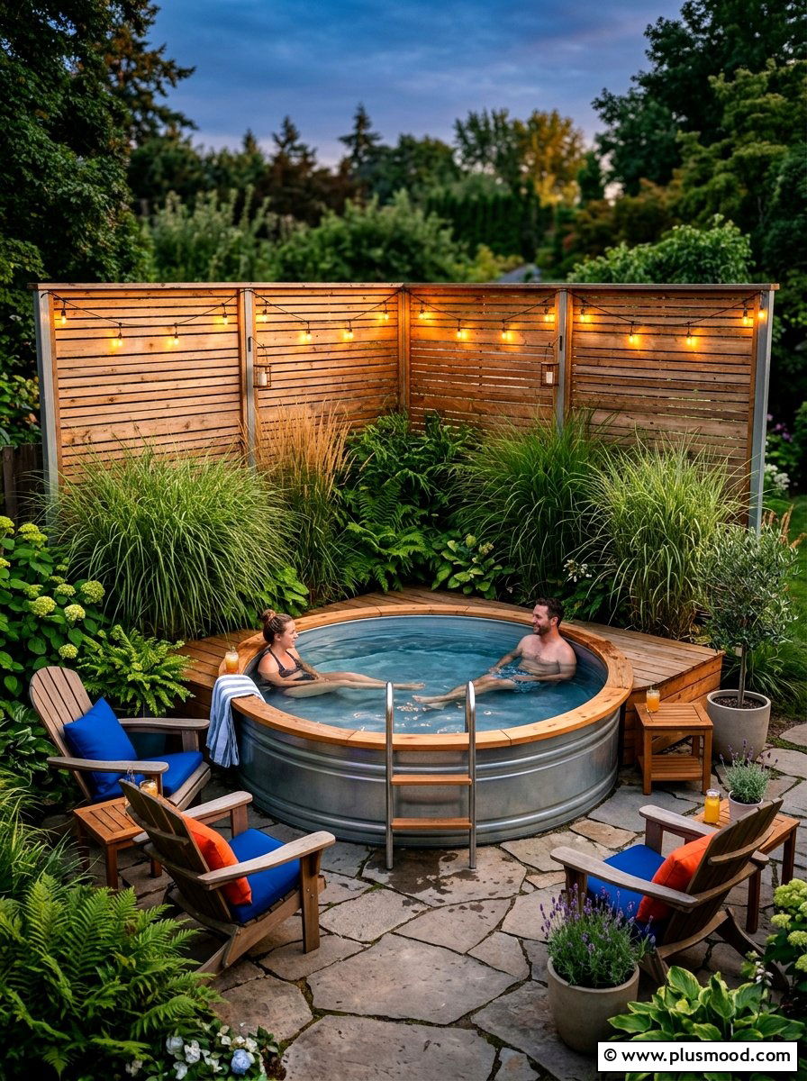 Stock Tank Pool Privacy Screen - 25 summer stock tank pool ideas