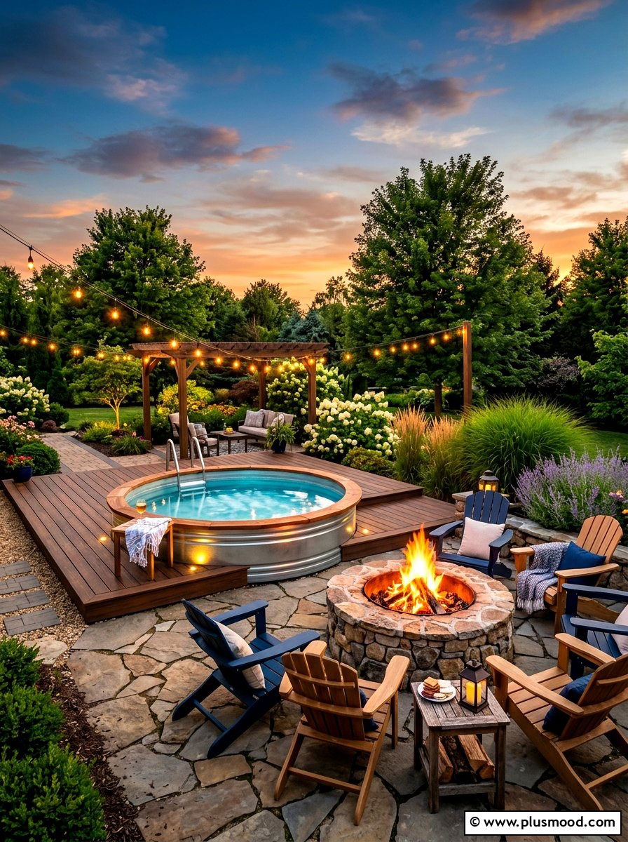 Stock Tank Pool With Fire Pit - 25 summer stock tank pool ideas