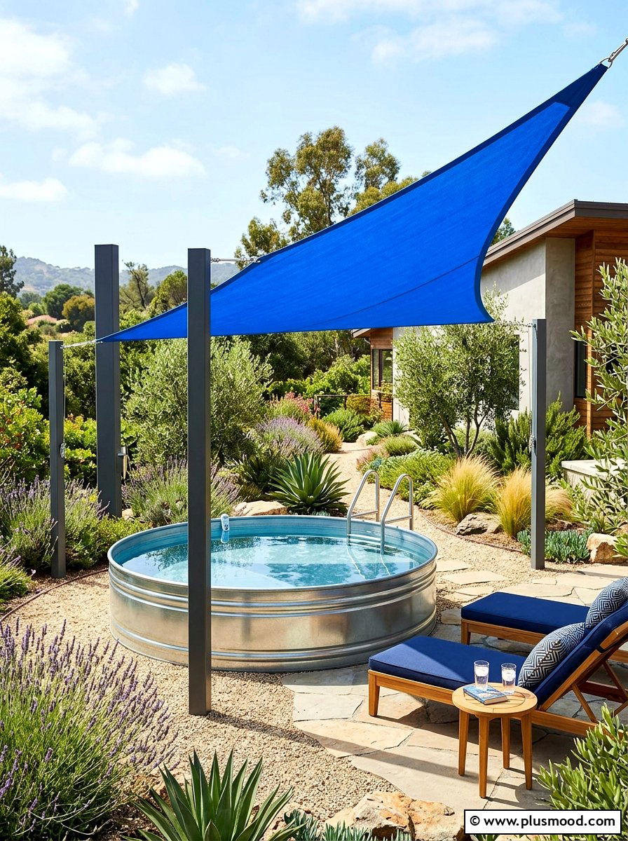 Stock Tank Pool With Shade Sail - 25 summer stock tank pool ideas