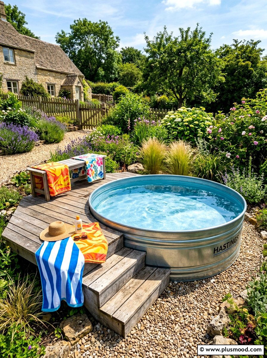 Stock Tank Pool - 25 budget summer backyard makeover ideas