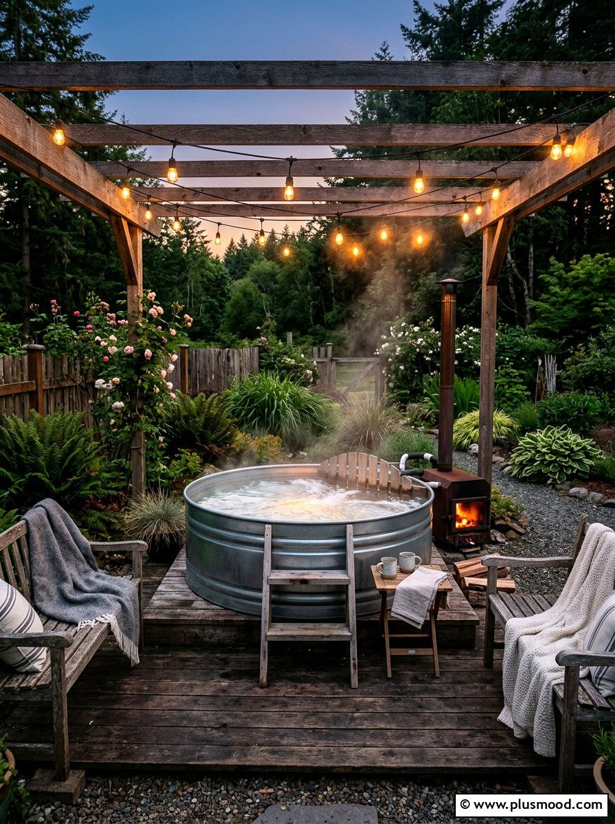 Stock tank hot tub - 25 small backyard ideas with hot tub