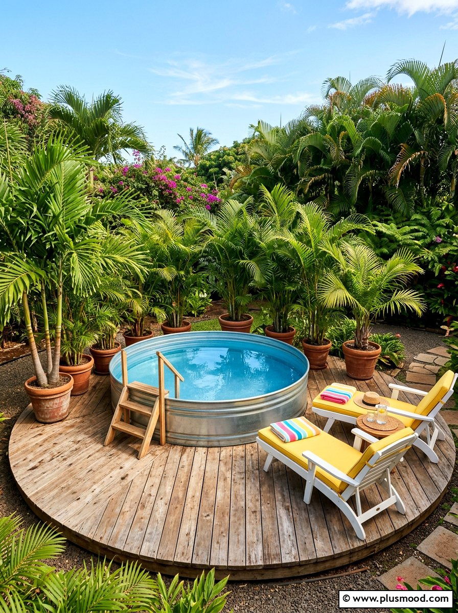 Stock tank pool - 25 easy summer backyard makeover ideas