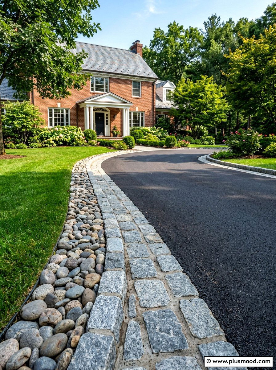 Stone Driveway Border - 25 summer driveway landscaping ideas