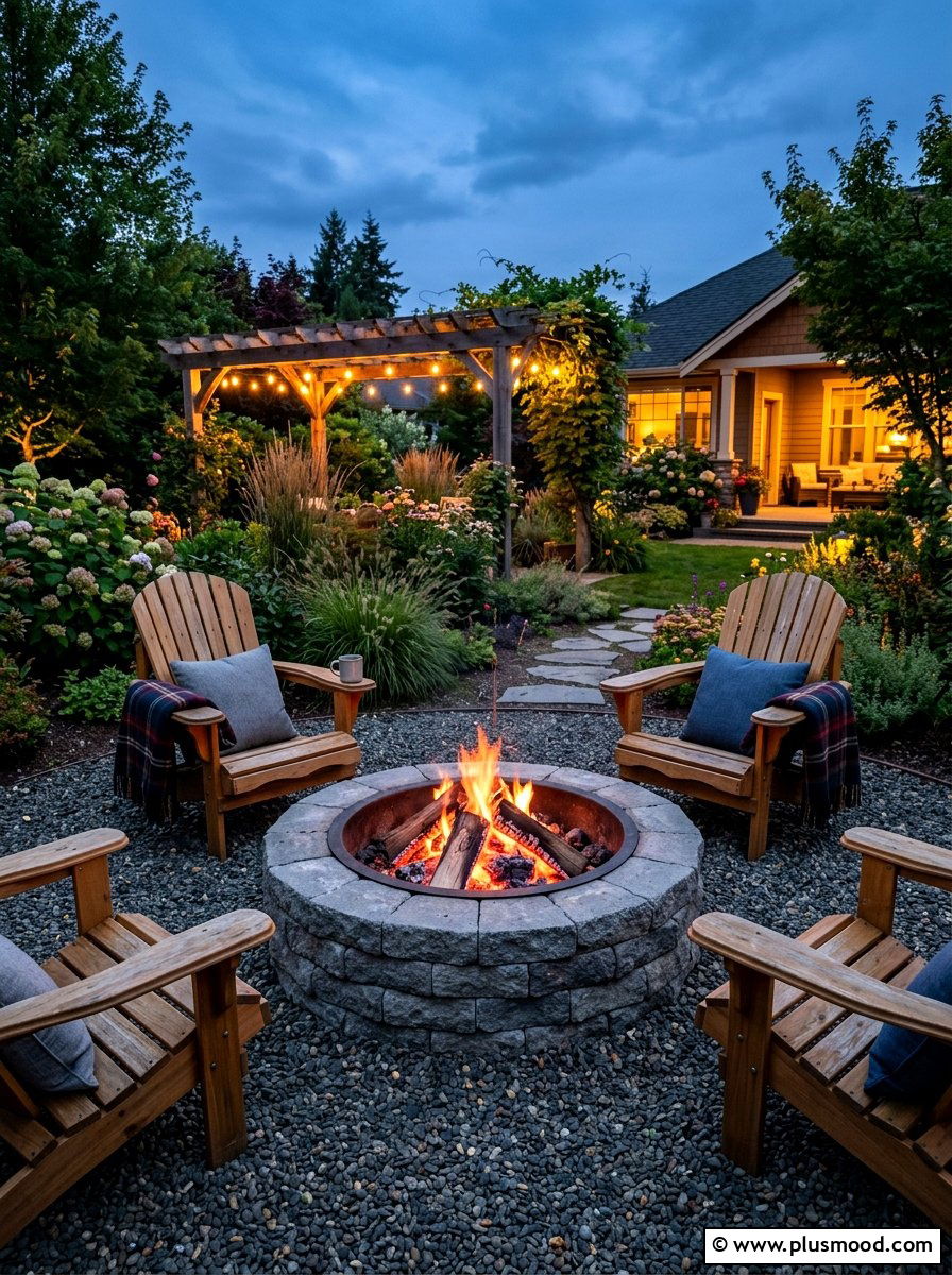 Stone Fire Pit - 25 summer patio ideas on a budget