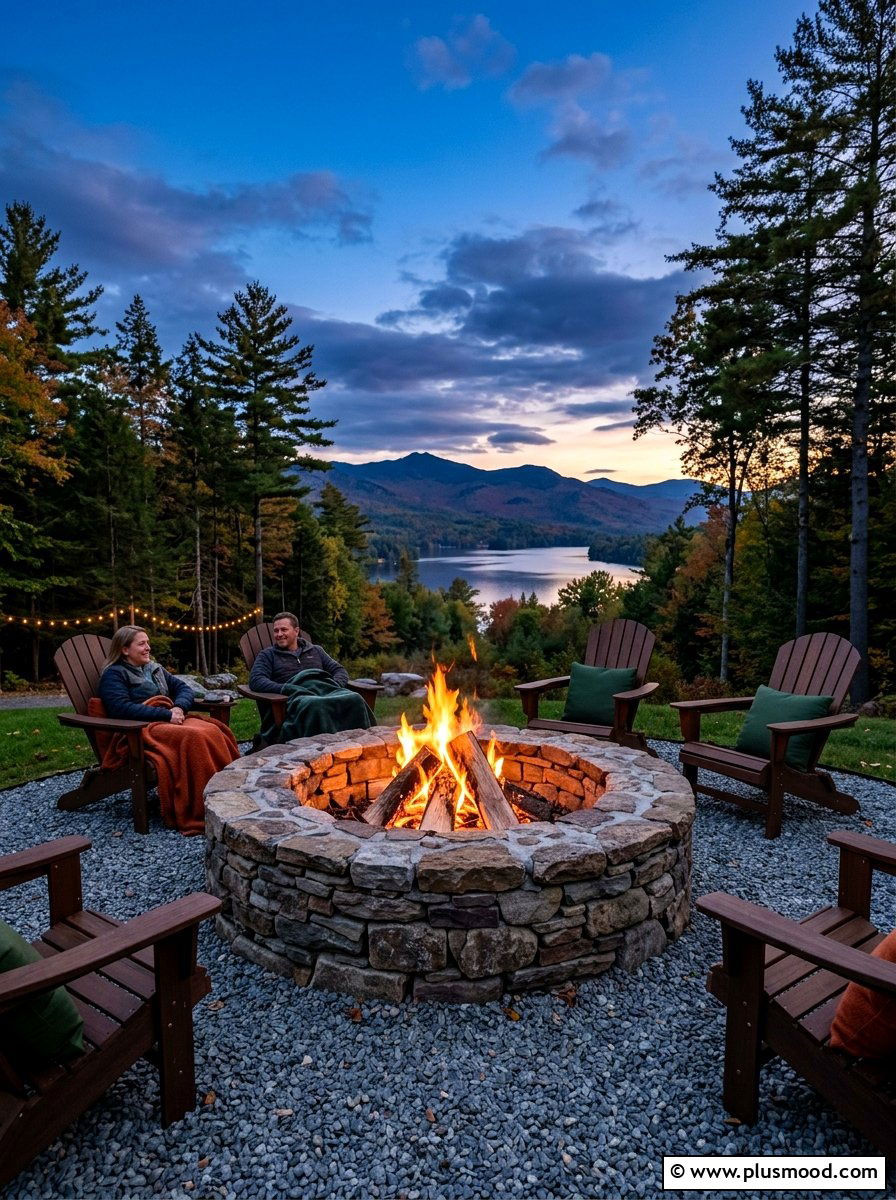 Stone Fire Pit - 25 summer cottage landscaping ideas