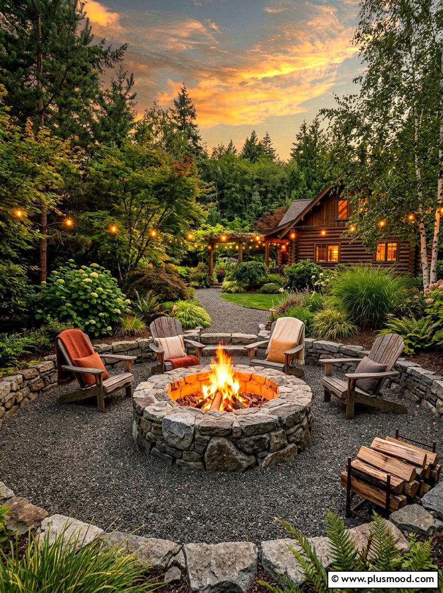 Stone Fire Pit Area - 25 summer rock landscaping ideas