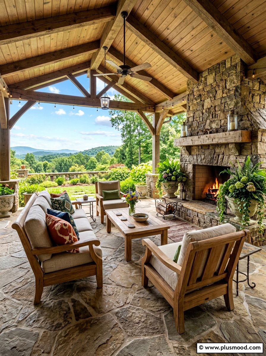 Stone Floor Porch Design - 25 summer cottage front porch ideas