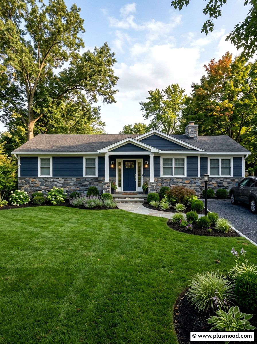Stone Foundation Accents - 25 summer ranch house curb appeal ideas
