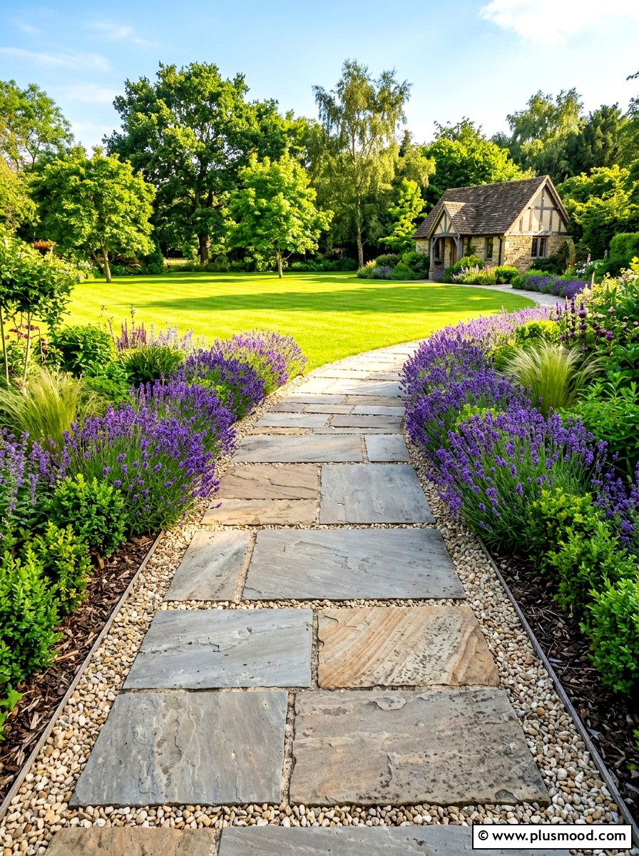 Stone Garden Pathway - 25 summer luxury backyard oasis ideas