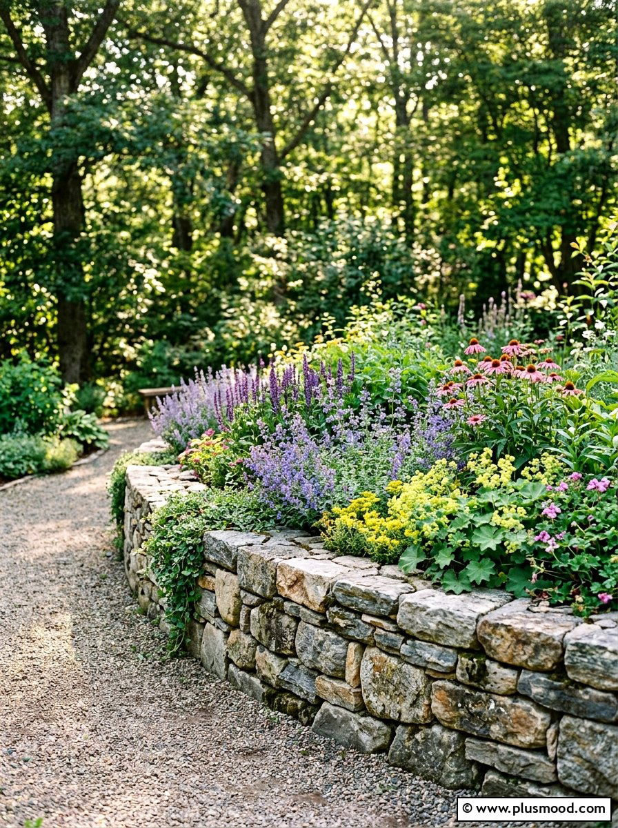 Stone Masonry Bed - 25 small backyard ideas with raised beds